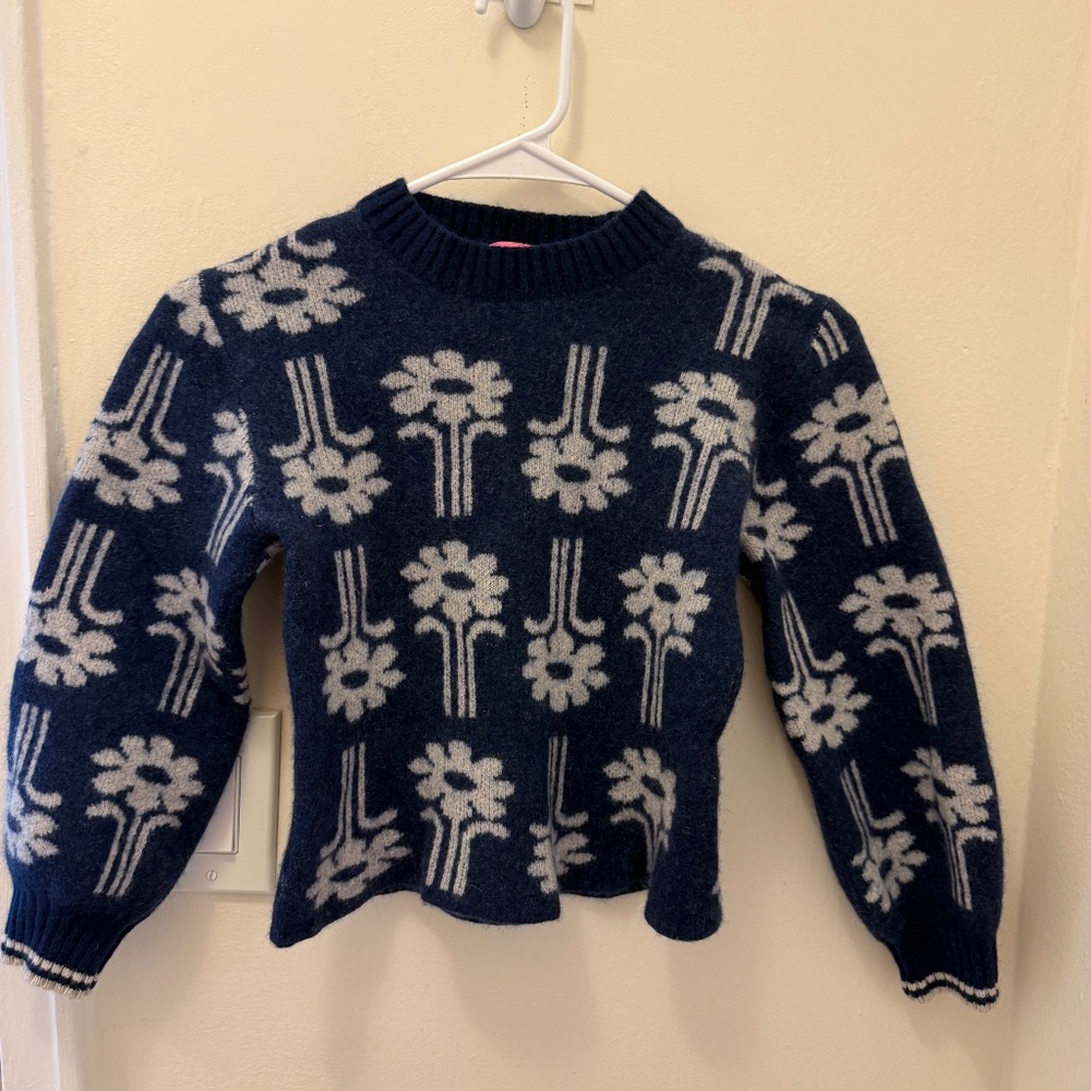 THML blue floral sweater
